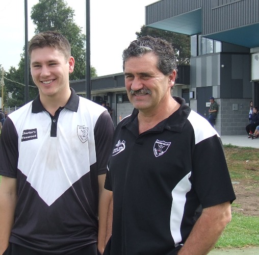Moonee Valley's newly-appointed senior coach, Tony Gleeson (right) with Firsts captain Jack Newman.