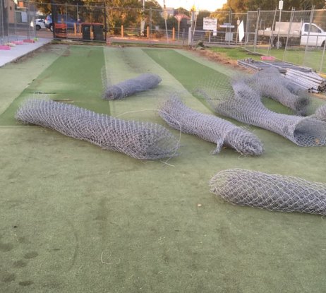 Currently a construction site - but this is the early work on our new nets at Ormond Park.