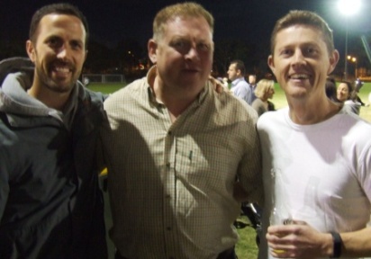 An occasion to remember: L-R Michael Ozbun, Simon Thornton and Craig Pridham.