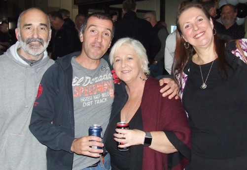 Old times: L-R Joe Ansaldo, Jim Polonidis, and two of the regulars from the last Moonee Valley women's cricket teams, Kim Johnston and Victoria Thorneycroft.