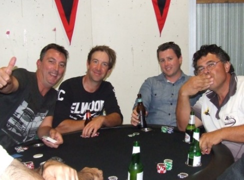 Jimmy's euchred! L-R Jim McKenzie, Ben Thomas, Ed Rayner and Mick Intagliata.