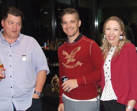 Talking tactics for the following day's game: Mark Gauci with Stephen and Fiona Ward.