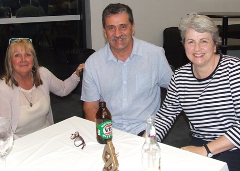 Sitting back and relaxing: L-R Adele Walker, Tony Gleeson and Nicole McLachlan.