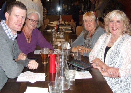 A long time coming! 50-gamer Daniel Ayers started in juniors back in 1996. He's here with (L-R) mother Vicki Ayers, Adele Walker and Sandra Thomas.