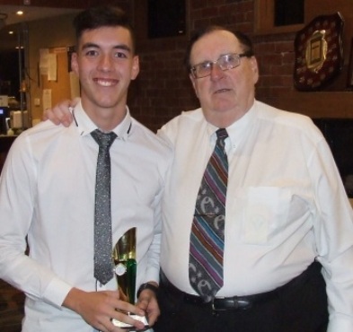 Nigel Cowan won the Bendigo Bank Most Improved award - announced and presented by his father, Nigel Snr.