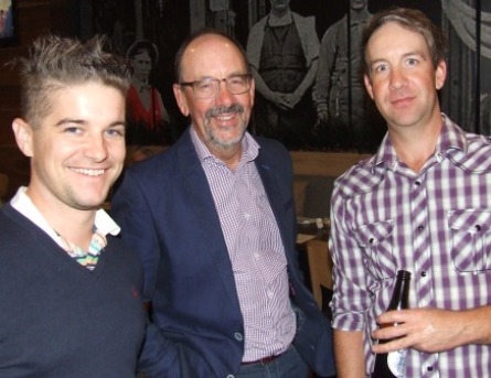 1000 runs, 100 wickets: That's Stephen Ward (left) with Alan and Ben Thomas.