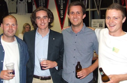 Some of the rascals enjoying the farewell at Ormond Park: L-R Dominic Rettino, Anthony Cafari, Paddy Shelton and Dylan Jamieson.