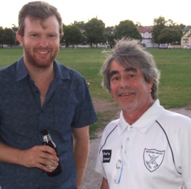 No prizes for guessing who played today - Justin Trowell with Grahame McCulloch (far right).