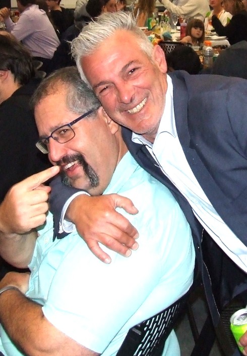 Let's talk football: Ardent supporters Brendan Rhodes (left) and Dom Gibaldi.