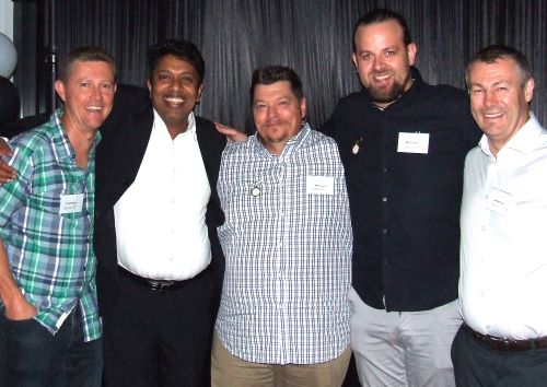 Premiership heroes from our first VTCA flag: L-R Craig Pridham, Arosha Perera, skipper Mark Gauci, Matt Thomas and Geoff McKeown.