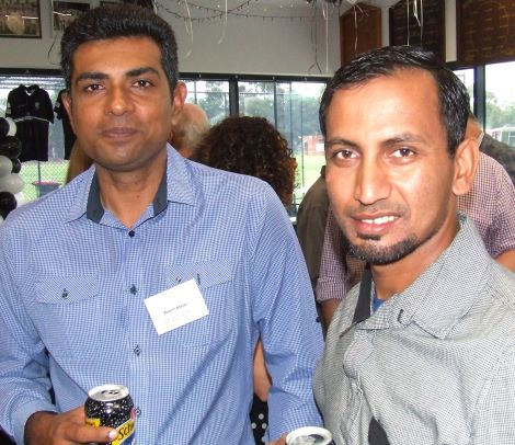 Our stars of today met Moonee Valley's stars of yesteryear: Wasim Abbas (left) and Salman Afridi.