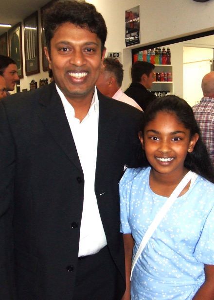 Team of the 50 Years member Arosha Perera with daughter Aisha - a budding basketballer.