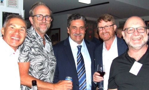 These guys played some games together: L-R Dean Jukic, Brett Curran, Tony Gleeson, Dean Lawson and Paul Hobbs.