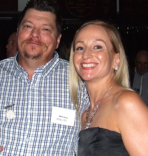 Getting ready for a dance: Club Vice President Mark Gauci and partner Vanessa Schuller.