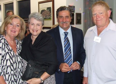 Walking the red carpet to make their entrance: L-R Jenny O'Brien, Nicole McLachlan, Tony Gleeson and Darren Nagle.