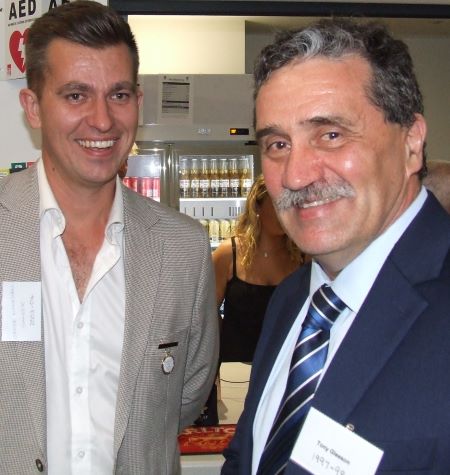 Smiles all around: Life Member Jesse Nankivell-Sandor (left) and Tony Gleeson.