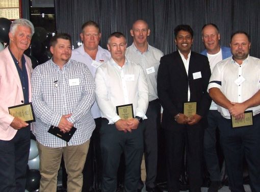 Champions from our era 2000-2010: L-R Rex Bennett, Mark Gauci, Darren Nagle, Geoff McKeown, Mick Harvey, Arosha Perera, Ian Denny and Glen Courts.