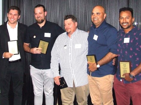 Members of our Team of the Decade 2010-2020: L-R Jack Newman, Matt Thomas, Mark Gauci, Amit Chaudhary and Shiwantha Kumara.