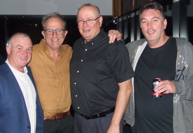 Celebrations: L-R Sean O'Kane, Brett Curran, former Chief Commissioner of Police Graham Ashton and Jim McKenzie.