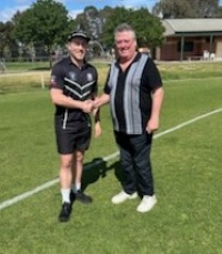 Hayden Rayner (left) received his cap from Terry Nagle.