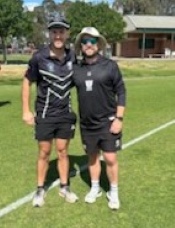 Ben Tarran (left) was welcomed with his cap by coach Brayden McGregor.