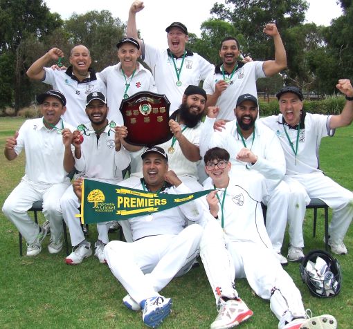 The excitement of the Premiership! L-R. Back - Chand Shrestha, Sam Carbone, Mitchell Britton, Vinnie Singh. Middle - Prashant Hirani, Jay Patel, skipper Manu Singh, Sunny Singh and Jim Polonidis. Front - Sagar Bhatia and Cullan Morrissy.