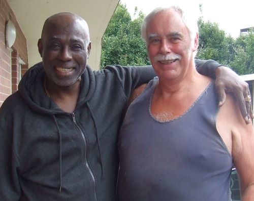 Former Moonee Valley coach Mark Grenville (left) last week with MVCC President Charlie Walker.