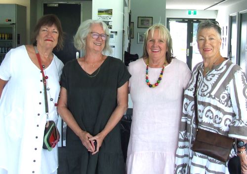 The "Charlie's Angels" cheer squad - L-R Suzanne Williams, Vicki Ayers, Adele Walker and Jill Riley.