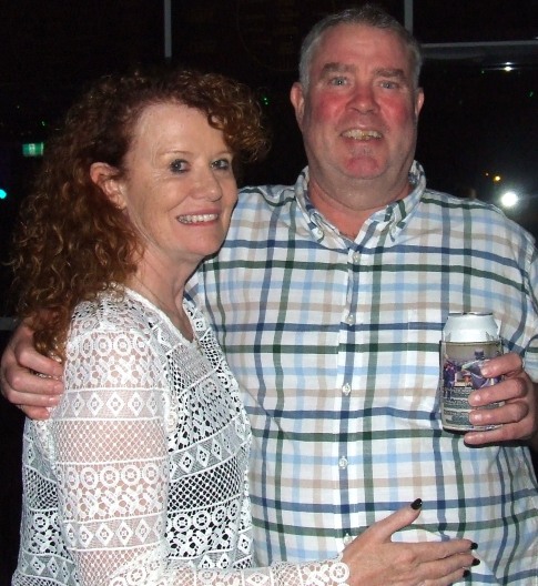 Norm Wright and partner: Norm's just four matches short of 100 games for Moonee Valley.
