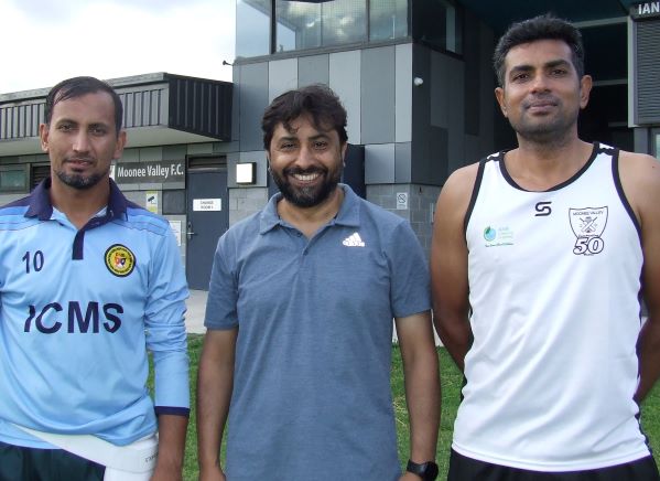 Moonee Valley's "eyes and ears" in Pakistan - Ihtisham Uddin (centre), flanked by the players he helped us recruit this season - Salman Afridi (left) and Wasim Abbas.