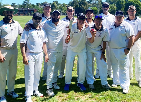 The winning Thirds team for Dean Jukic's 300th. L-R Manthan Nicholas, Sunny Sharma, Ian Denny, Sunny Singh, Dean Lawson, Dean Jukic, Vinnie Singh, Jim Polonidis, Parminder Singh, Mark Gauci and Sunil Bhandari.