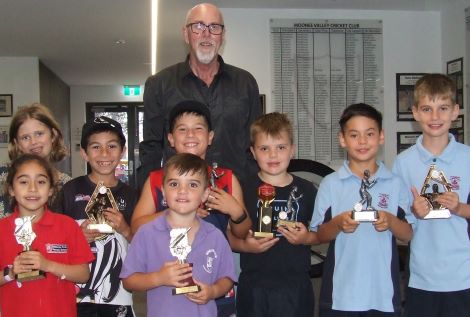 They're all up-and-coming stars in our Under 10s: L-R Zara Khan, Elisabeth Borggreve, Zaid Khan, Royce Rogers (front), Thomas Giuliano, coach Kevin Gardiner, Augustus Rogers, Nick Sheldrick and Oliver Becker.