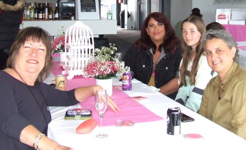 Enjoying the day: Susanne Williams with players (from left) Tanya Intagliata, Katherine Baker and Sandra Verschoor.