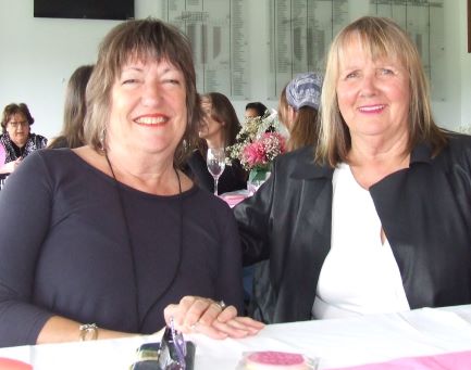 Past player Adele Walker (right) and women's team supporter Susanne Williams.