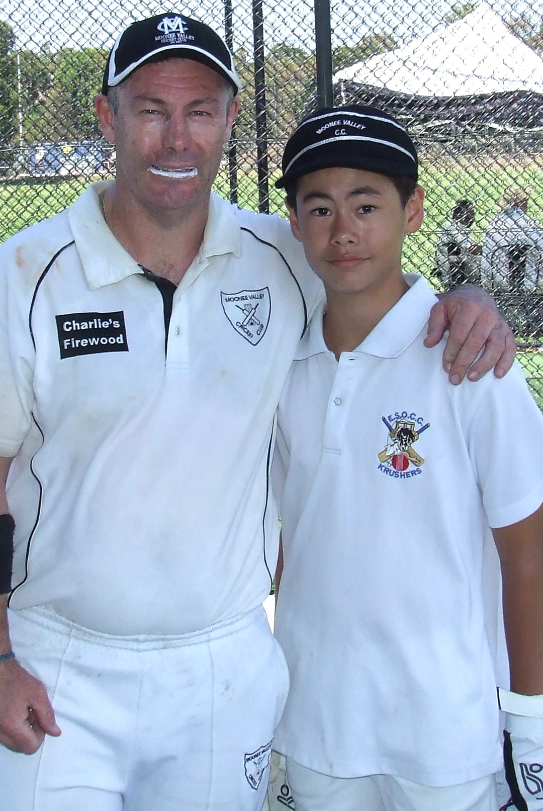 Geoff McKeown with his son Oscar - playing for Moonee Valley