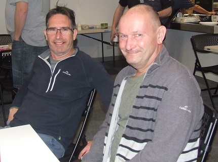 Waiting to get on the park - junior committee members/senior players Paul Sevenson (left) and Paul Simon.