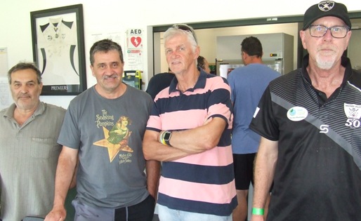 A line-up of club stalwarts: L-R Bob Sciacchitano, Tony Gleeson, Rex Bennett and Kevin Gardiner.