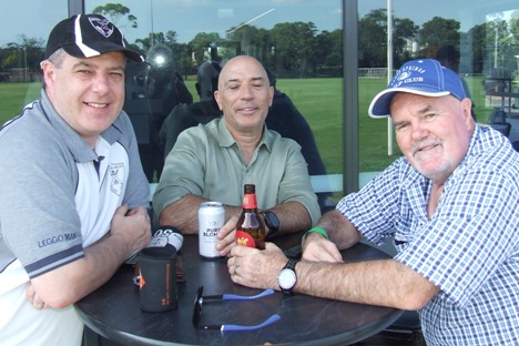 Enjoying the outdoors: L-R Daniel Phillips, John Talone and Brian O'Reilly.