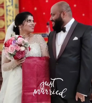 Our man Manu Poulose and his bride Rhea.