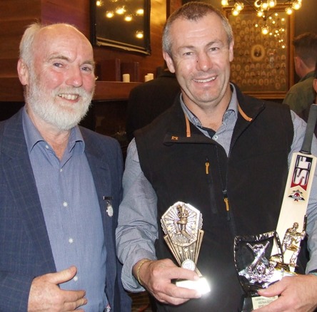 Sixths captain Allan Cumming (left) with Geoff McKeown - a premiership, century, 4000-run milestone and Thirds batting award.