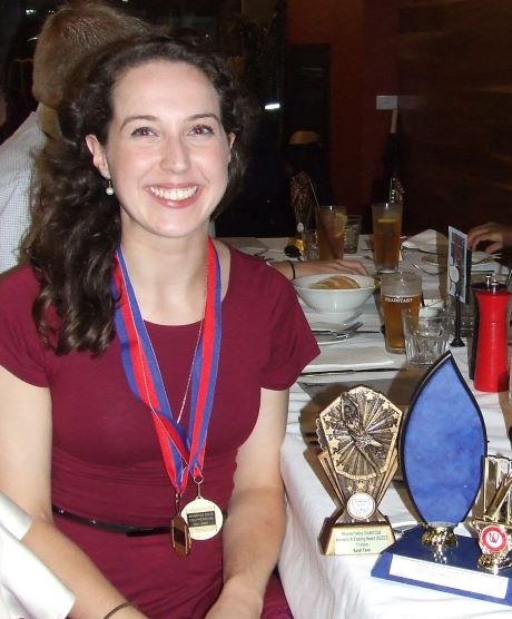 Sarah Fenn with her awards - fielding awards for both Moonee Valley and the NWMCA.