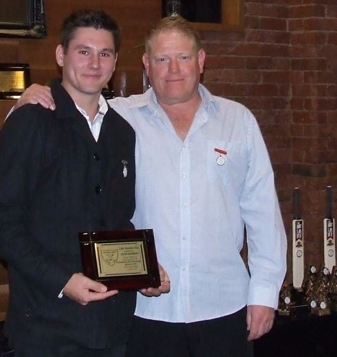 From one Life Member to another: Newly-inducted LM Jack Newman (left) was presented with the honor by Darren Nagle.