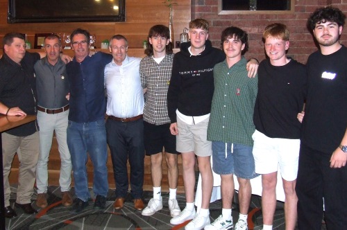 Members of the Second Eleven premiership team were honored at the function. L-R Mark Gauci, Jim Polonidis, Paul Sevenson, Geoff McKeown, Mitchell Higgs, Jordy Walsh, Henry Thomas, Zac Nilsson and Tom Morrissy.