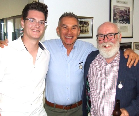 Celebrating! L-R Tom Janetzki, Dean Jukic and Allan Cumming.