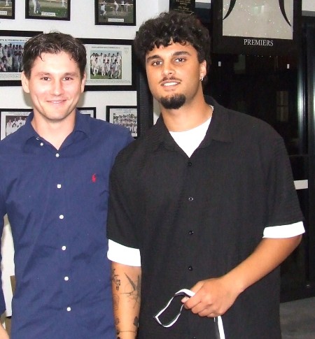 Krish Kanchan (right) received his First Eleven MVP award from captain Jack Newman.