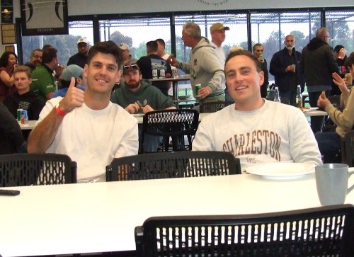 Front-row seats: Ben Tarran (left) and Hayden Rayner.