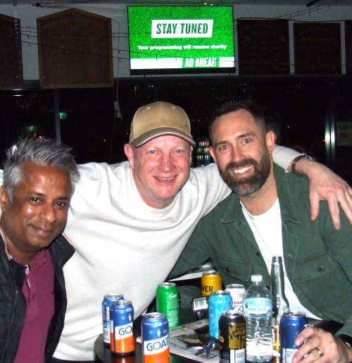 A happy crew: L-R Sai Vivekananthan, Jason Walsh and Steve Hazelwood.