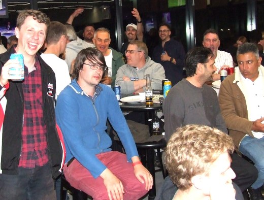 Getting to the pointy end of the night: - front row pews for (L-R) Neo Williams, Chris Love, Daniel Phillips, Jason Ripa and Sunil Bhandari.