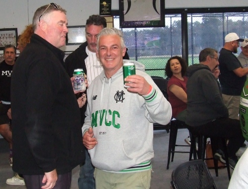 Talking football: L-R Norm Wright, Jim McKenzie and Dom Gibaldi.