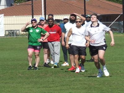 More than two dozen players are turning out each week for the Ormond Park training sessions - Tom Janetzki (left) leads out to take a catch in the fielding drill.